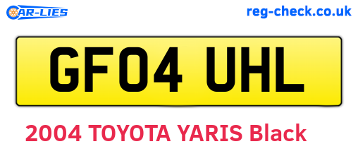 GF04UHL are the vehicle registration plates.