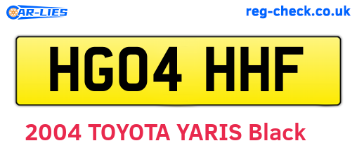HG04HHF are the vehicle registration plates.