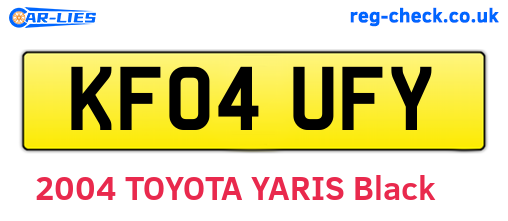 KF04UFY are the vehicle registration plates.