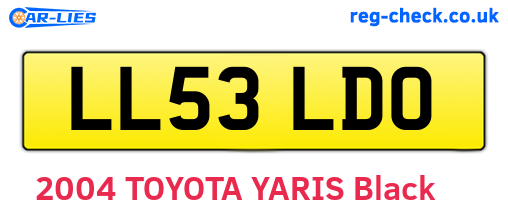 LL53LDO are the vehicle registration plates.