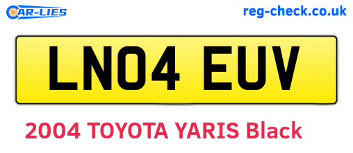 LN04EUV are the vehicle registration plates.