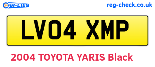 LV04XMP are the vehicle registration plates.
