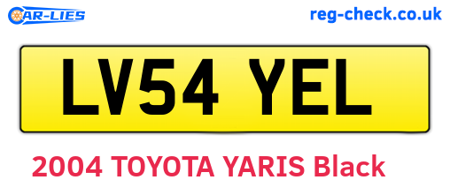 LV54YEL are the vehicle registration plates.