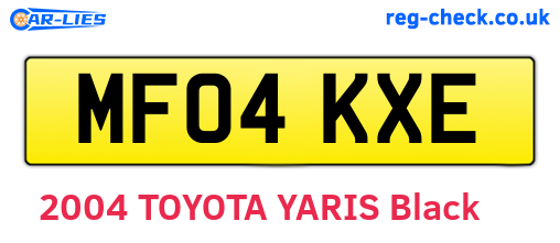 MF04KXE are the vehicle registration plates.