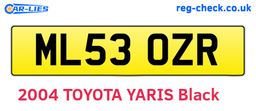 ML53OZR are the vehicle registration plates.