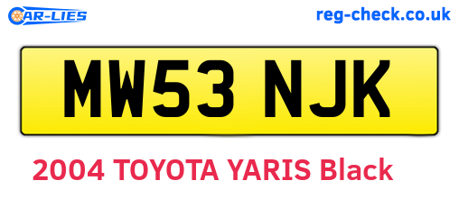 MW53NJK are the vehicle registration plates.