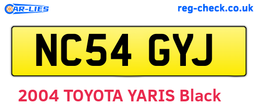 NC54GYJ are the vehicle registration plates.