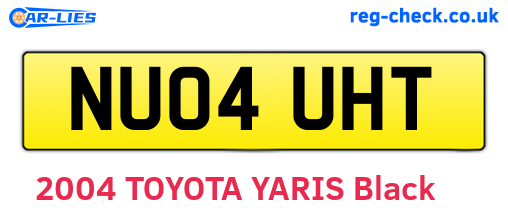 NU04UHT are the vehicle registration plates.