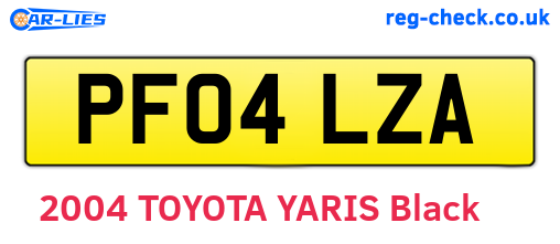 PF04LZA are the vehicle registration plates.