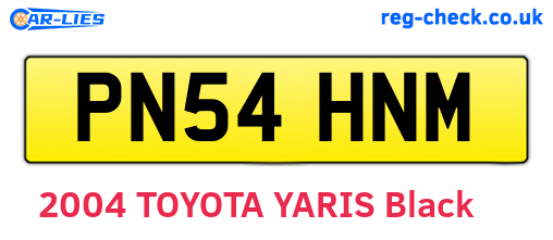 PN54HNM are the vehicle registration plates.
