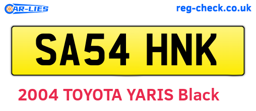SA54HNK are the vehicle registration plates.