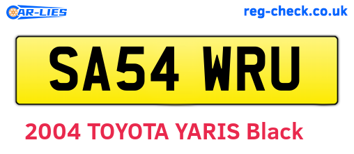 SA54WRU are the vehicle registration plates.