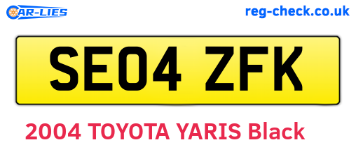 SE04ZFK are the vehicle registration plates.