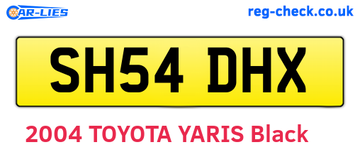 SH54DHX are the vehicle registration plates.
