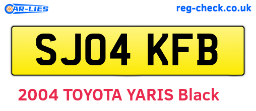 SJ04KFB are the vehicle registration plates.