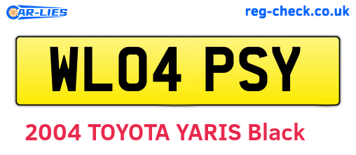WL04PSY are the vehicle registration plates.