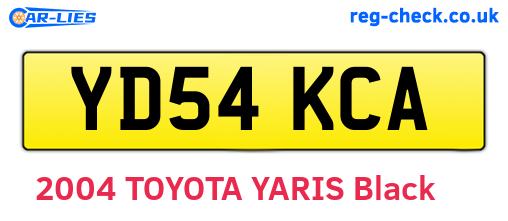 YD54KCA are the vehicle registration plates.