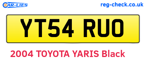 YT54RUO are the vehicle registration plates.