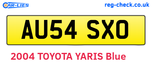 AU54SXO are the vehicle registration plates.