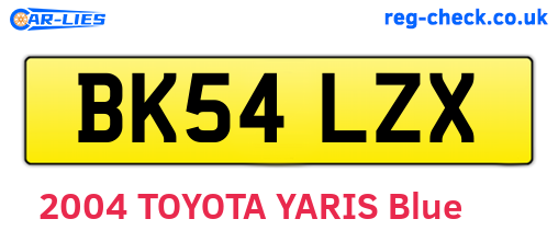 BK54LZX are the vehicle registration plates.