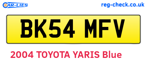 BK54MFV are the vehicle registration plates.