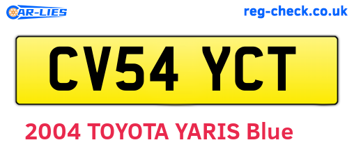 CV54YCT are the vehicle registration plates.
