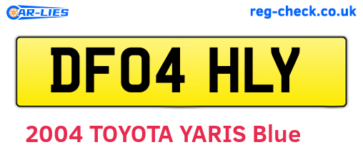 DF04HLY are the vehicle registration plates.