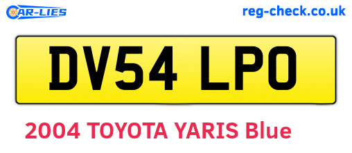 DV54LPO are the vehicle registration plates.