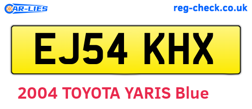 EJ54KHX are the vehicle registration plates.
