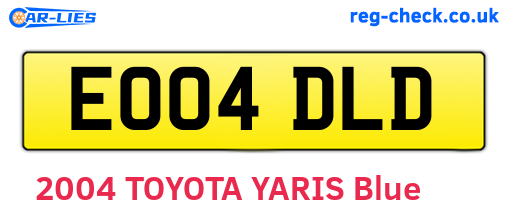 EO04DLD are the vehicle registration plates.