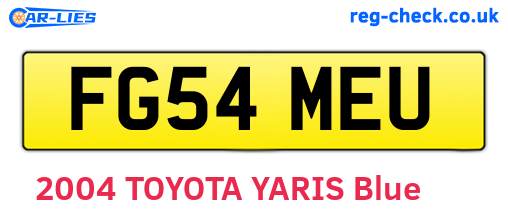 FG54MEU are the vehicle registration plates.