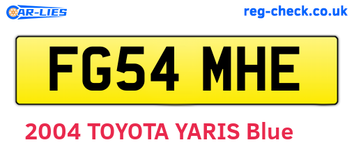 FG54MHE are the vehicle registration plates.
