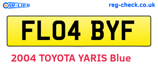 FL04BYF are the vehicle registration plates.
