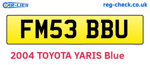 FM53BBU are the vehicle registration plates.
