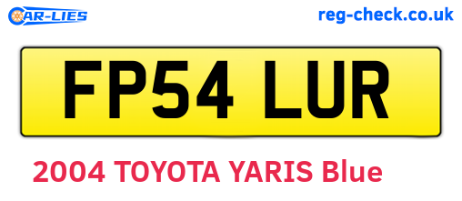 FP54LUR are the vehicle registration plates.