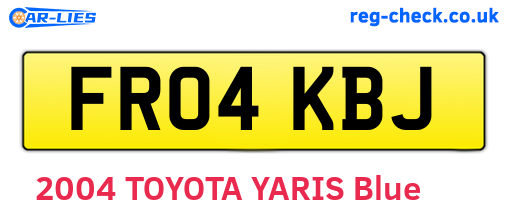 FR04KBJ are the vehicle registration plates.