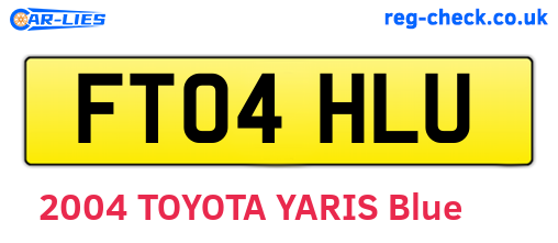 FT04HLU are the vehicle registration plates.