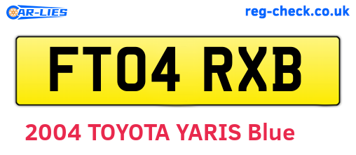 FT04RXB are the vehicle registration plates.
