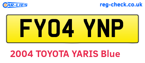 FY04YNP are the vehicle registration plates.