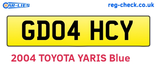GD04HCY are the vehicle registration plates.
