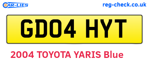 GD04HYT are the vehicle registration plates.