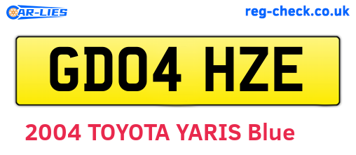 GD04HZE are the vehicle registration plates.