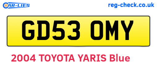 GD53OMY are the vehicle registration plates.