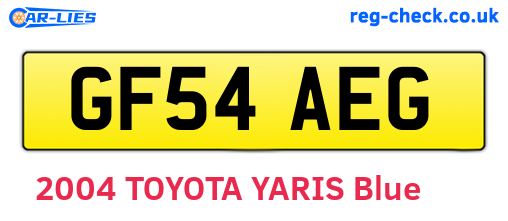 GF54AEG are the vehicle registration plates.