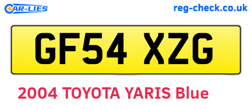GF54XZG are the vehicle registration plates.