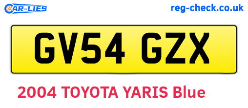 GV54GZX are the vehicle registration plates.