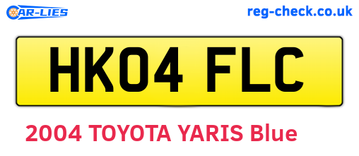 HK04FLC are the vehicle registration plates.