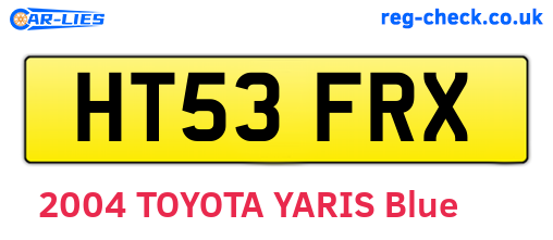 HT53FRX are the vehicle registration plates.