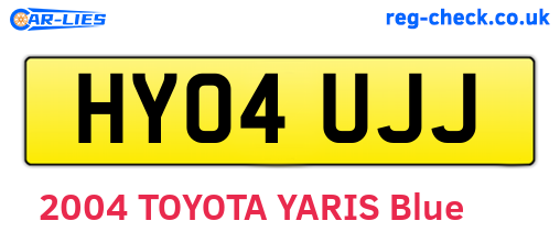 HY04UJJ are the vehicle registration plates.