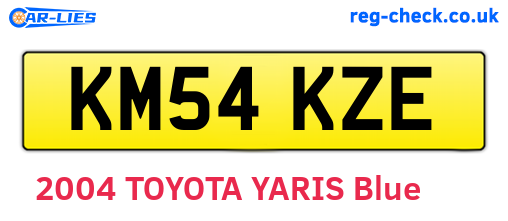 KM54KZE are the vehicle registration plates.